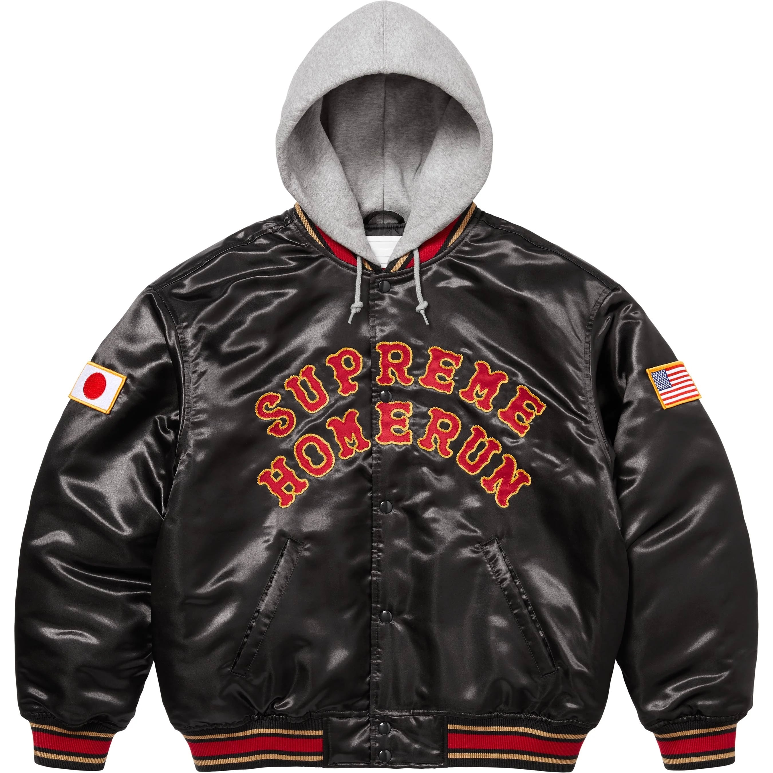 Supreme®/Homerun Satin Hooded Varsity Jacket view 4